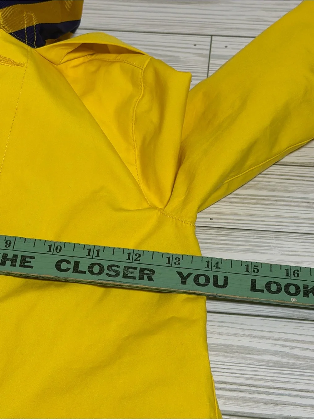 Ralph Lauren Girls Yellow Hooded Raincoat Jacket 4T Cotton Button Front Hood